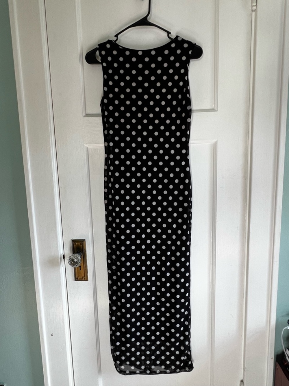 See You Monday Black and White Polka Dot Maxi Dress